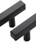 30 Pack Black Square Cabinet Knobs And Pulls 2 Inch Matte Black Single Hole Kitchen Handles on white background