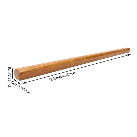 Rock Solid Pine Wood Stair Handrail With Legit Heavy Duty Metal Brackets And Smooth Rounded Corners For Reliable Indoor Wall Mount Support Carrying Groceries Or Packages No Sweat, 48 inch wooden grip.
