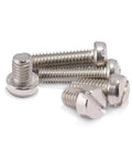Rock Solid 304 Stainless Steel Slotted Cheese Head Machine Screws M3 M4 M5 M6 Threads Offering No Sweat Rust Protection, close-up view.