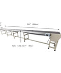 Industrial Heavy Duty PVC Conveyor Belt System with Aluminum Frame, 236x15.7 inch, Adjustable Speed, Anti Slip, 250W Motor