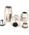 M12 D Code 4 Pin Male Connector With Rugged Shielded Metal Shell Circular Field Assembly IP67 Straight Adapter for PG7 PG9
