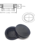 Illustration and photo of Six Pack Rubber Grommets For Wiring With 1-1/2 Inch Inner Diameter And 1-3/4 Inch Drill Hole Outer Diameter 2.1 Inches Flexible Durable Synthetic Firewall Grommets For Wiring Pass Through Centers Can Be Cut To Fit Your Wires