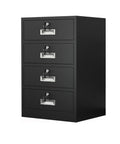 Lockable Blue Metal Office Storage Cabinet With Adjustable Shelves And Four Drawers On Casters For Home And Office, Boss Level Steel File Cabinet