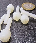 Knurled Slotted Head Thumb Screws Natural Color 10-32 Thread 1.00 Inch Length 100 Pack Easy Grip Fasteners for Electronics