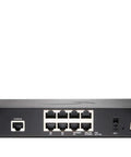 Next Gen Network Security Appliance Bringing Badass Firewall Defense And Rock Solid Speed To Your Office Setup Paired With Five Year Round The Clock Technical Support Bundle, black desktop unit with antennas and multiple LAN ports.