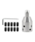 Heavy Duty 4000 Lbs Max Pull Wire Rope Puller Attachment Head with stainless steel, includes black screws and wrench for easy installation.