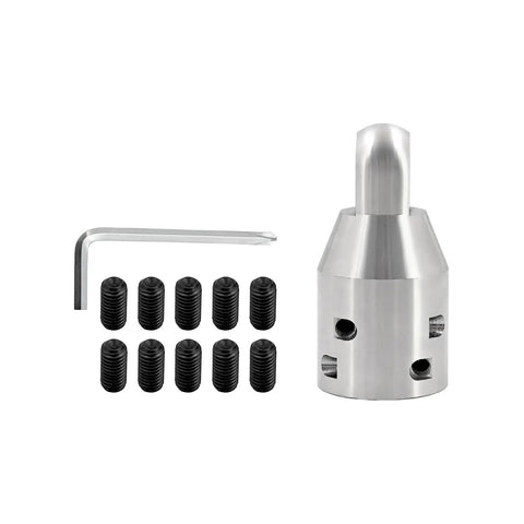 Heavy Duty 4000 Lbs Max Pull Wire Rope Puller Attachment Head with stainless steel, includes black screws and wrench for easy installation.