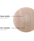 Natural wood knob showing unique patterns, for Six Pack Natural Wood Mushroom Cabinet Knobs One Point Five Inch Wide Unfinished Drawer Handles.