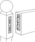 Illustration of Premium Heavy Duty Steel Bed Rail Fasteners Set Of Four Mortise Bed Frame Brackets hardware details.