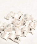 Open Snap Bird Leg Clips Set 2.7mm 3mm 4mm 4.5mm 5mm Plastic Leg Rings For Canary Parrot Pigeon Birds 1-20 White