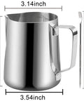 Pro Grade 20 Oz Stainless Steel Milk Frothing Pitcher For Latte Art At Home, 304 Stainless, Rust Resistant, 600 Milliliter Capacity