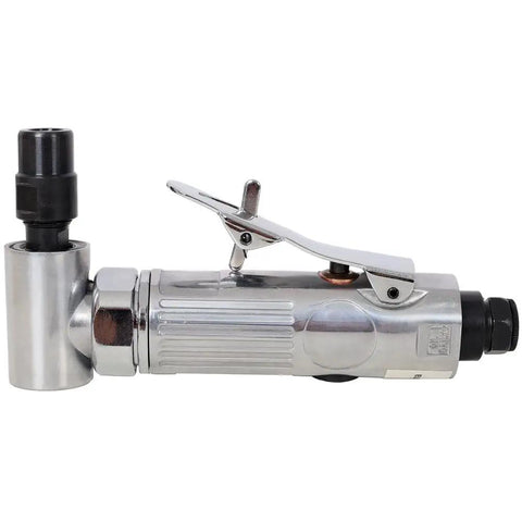 High Octane 1/4 Inch Air Angle Die Grinder Cranks At 21000 RPM Variable Speed Pneumatic Tool with aluminum body and quick connect.
