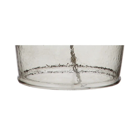 Bottom view of smoked gray glass base, part of Smoked Gray Glass LED Table Lamp 26 Inches Dope Modern Look Bedside Nightstand Light