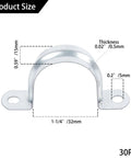 30 Piece Beast Mode Pipe Clamps Solid Grip U Bracket Cable Holders For 1 1/4 Inch Tubes, zinc coated, 0.59" wide, 0.02" thick.