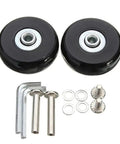 Heavy Duty Silent Rubber Replacement Casters Universal Swivel Luggage Wheels For Suitcase Travel Trolley parts with steel axles