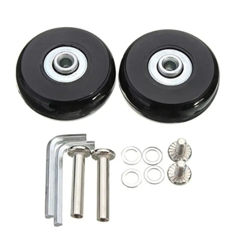 Heavy Duty Silent Rubber Replacement Casters Universal Swivel Luggage Wheels For Suitcase Travel Trolley parts with steel axles