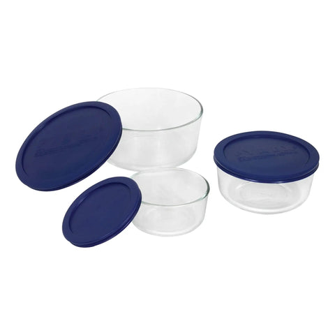 Glass Food Storage Containers Set With Lids 3 Pack 2 Cup 4 Cup 7 Cup BPA Free Microwave Safe Dishwasher Safe Meal Prep Containers