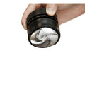 Top Tier Espresso Coffee Distributor And Leveler With Adjustable Depth For 58.35mm Portafilters, heavy steel, hand-held view.