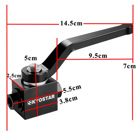 1/8 Inch NPT Aluminum Inline Shut Off Valve For Brake Lines Lock Billet Black Anodized High Performance 6061 T6 Fits Brake Fluid Water Fuel Oil Air Lightweight Durable No Fuss