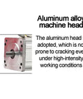 Heavy Duty Bench Grinder And Polishing Machine Featuring Workhorse 550 Watt Brushless Motor Smooth Variable Speed 200 To 7000 Rpm Sturdy Aluminum Base And Complete Twenty Piece Sandpaper Kit For Shop Projects aluminum alloy machine head detail, showcasing durability and design.