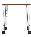Teak Shower Bench And Bath Stool For Shower Or Tub, height adjustable, lightweight, waterproof bath seat with metal legs.