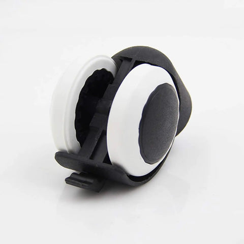 Slick Rolling Office Chair Wheels With Silent Non Marking Pu Twin Rollers For Smooth Desk Ride and Hardcore Floor Guarding close-up.
