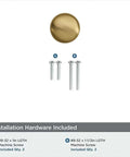 One And One Quarter Inch Champagne Bronze Zinc Alloy Cabinet Knob Single Hole Center Mount with included screws