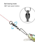 Beefy Snap Swivels With Ball Bearing Free Rotation Black Nickel Barrel Swivels For Saltwater And Freshwater Fishing Copper Body Stainless Steel Safety Snap Size Five 20 Pcs, lure connected