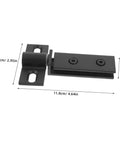 Heavy Duty Shower Door Hinge Stainless Steel Dual Hole Pivot Hinge For Bathroom, shown in black with dimensions.