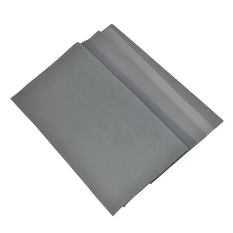 60 Piece Premium Silicon Carbide Wet Dry Sandpaper Sheets custom cut, gray sheets for wood, glass, metal projects.