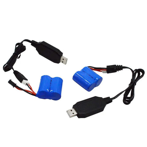 2 Pack 7.4V 600mAh Li Ion RC Boat Battery With XH3P Plug For H100 H102 H106 H108 T1 T02 RC Boats Plus Cable