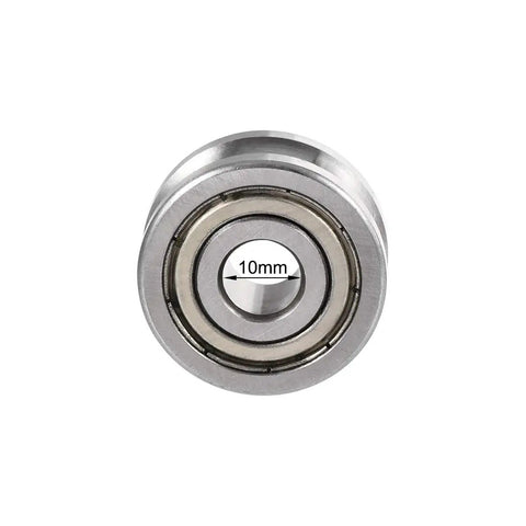 LFR5200-8 U Groove Track Roller Bearing Chrome Steel ID 32MM OD 14MM Thick showing inner diameter 10mm.