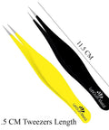 Ultra Precise Pointed Tweezers For Ingrown Hair Removal Extra Thin Stainless Steel Fine Tip Facial Hair Remover, 11.5 cm
