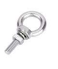 Go To Lifting Eye Bolt Kit In Stainless Steel 304 With M6 M8 M10 M12 M14 M16 Rings Includes Lock Nut Lock Washer And Flat Washer Heavy Duty Metal Screws 70 To 200mm Length For DIY Projects And Pro Jobs, stainless steel eye bolt