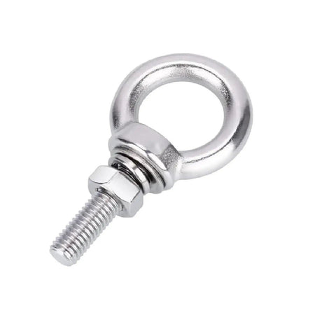 Go To Lifting Eye Bolt Kit In Stainless Steel 304 With M6 M8 M10 M12 M14 M16 Rings Includes Lock Nut Lock Washer And Flat Washer Heavy Duty Metal Screws 70 To 200mm Length For DIY Projects And Pro Jobs, stainless steel eye bolt