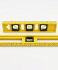Two piece set Spirit Level Tool, Yellow, Multiple Sizes 24"/12" showing two levels with bubble vials for accurate measurements.