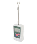 Portable 100n Push Pull Force Meter With Backlit Screen And Auto Shutdown All Around Digital Force Tester For Precise Tension And Compression Easy Readout For Lab And Field Testing, front view with hook