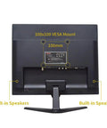 Rear view of 15 Inch CCTV Monitor Dope Pro Grade Security Screen With Built In Speaker And 1024x768 LCD For Home Surveillance Systems BNC VGA HDMI Audio In Out VESA Wall Mount Ready showing VESA mount and ports.