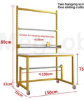 Hardcore Two In One Industrial Packing Station With Smooth As Butter Glide Cutter And Heavy Duty Bubble Wrap Dispenser Workbench, 180cm tall.
