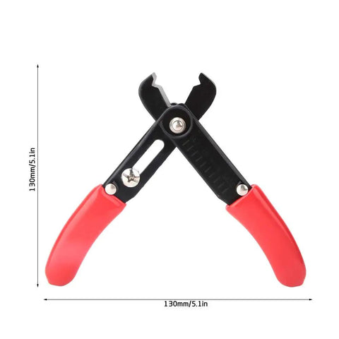 Wisoqu Electrical Wire Stripper Cutter Pliers with red anti-slip grip, 5.1 in long, high strength steel for precise cutting.