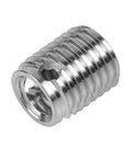 Self Tapping Thread Inserts Kit in Stainless Steel, M6x1.0 Inner Threads and M10x1.25 Outer Threads, 12mm Length, 10 Pack Pro Grade Screw Repair Kit for Damaged Holes, Easy Fix to Lock In Strong, Long Lasting Threads, stainless steel insert