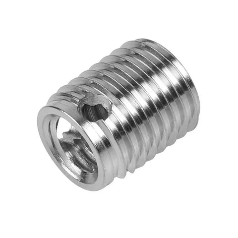 Self Tapping Thread Inserts Kit in Stainless Steel, M6x1.0 Inner Threads and M10x1.25 Outer Threads, 12mm Length, 10 Pack Pro Grade Screw Repair Kit for Damaged Holes, Easy Fix to Lock In Strong, Long Lasting Threads, stainless steel insert