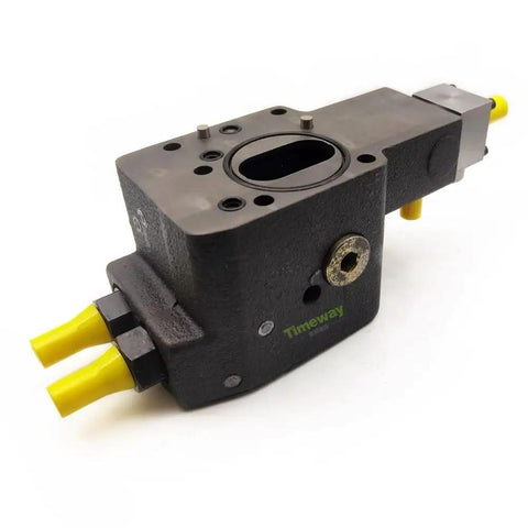LRDH1 Hydraulic Pump Valve Repair Kit For A11VO190 And A11VLO190 Hydraulic Pumps And Control Valves Beefed Up Durability High Quality Spare Part For High Pressure Industrial Use, black metal valve block with yellow caps
