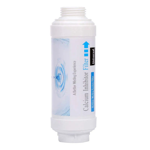 Outdoor Misting Filter With Calcium Inhibitor Keeps Nozzles From Clogging For Garden Patio Mister, 3/4 Inch Hose Fitting