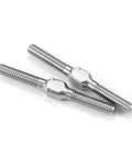 Titanium Alloy RC Turnbuckles Camber Links M3 Double End Studs Steering Linkage Set For 1/10 Scale Traxxas Slash TRX4 RC Cars 32mm Built Tough Beefed Up Performance Upgrade, two silver 32mm titanium alloy M3 turnbuckles