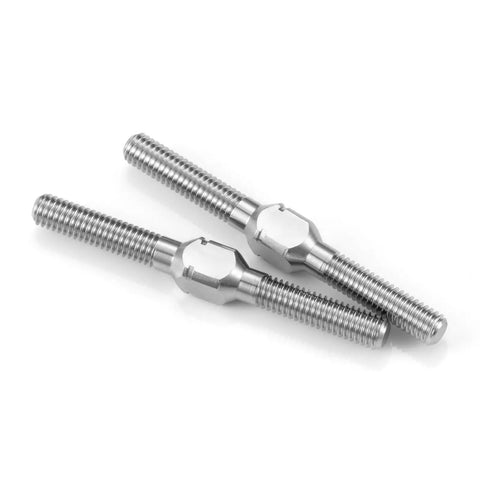 Titanium Alloy RC Turnbuckles Camber Links M3 Double End Studs Steering Linkage Set For 1/10 Scale Traxxas Slash TRX4 RC Cars 32mm Built Tough Beefed Up Performance Upgrade, two silver 32mm titanium alloy M3 turnbuckles