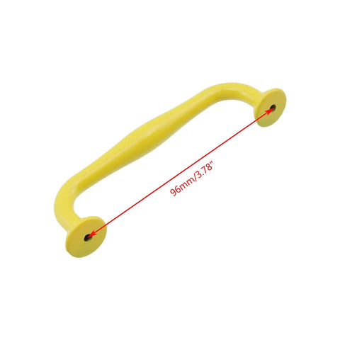 Bright Yellow Cabinet Pulls Set Of Four Heavy Duty Aluminum Alloy Handles With Reliable 3.78 Inch Hole Centers shown in detail.