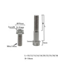 Titanium Motorcycle Bolts Set M6x1.0 Torx Hex Head Titanium Flange Bolts Dual Drive Lightweight Yet Ultra Strong Rustproof Heat Resistant Deformation Resistant Pack Of 5 shown with dimensions.