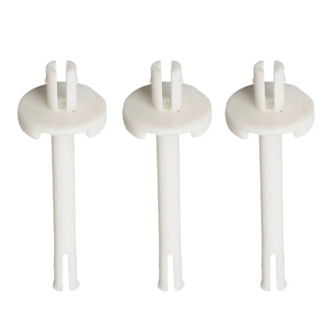 Heavy Duty Sewing Machine Spool Pin 141000516 Built Tough for Garment Making and Pro Tailoring, set of three white pins.