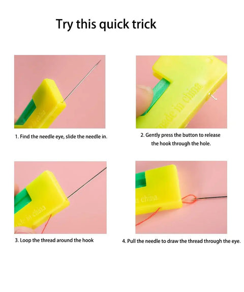 Step-by-step guide using 3 Pack Automatic Needle Threaders For Sewing Machines Easy No Fuss Threading Tool Durable Plastic